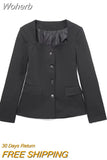 Women Autumn Slim Blazers Suit Coats 2023 Casual Fashion Heart-shaped Collar Female Elegant Street Blazer Outerwear-Outfit