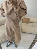 Women Hoodies Sweatshirt Fleece 100% Cotton Tracksuit Casual Sports Sweatshirts Pullover Home Sweatpants