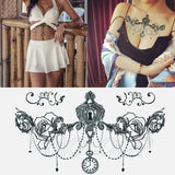 Temporary Tattoo Sticker Totem Flower Arrow Color Sexy Chest Back Fake Tatoo Waterproof Flash Tatto Body Art for Woman