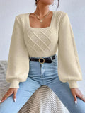 And Winter New Solid Color Square Sweater Women's Top Fashion Pure Color