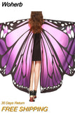 Cappa Women Butterfly Wings Costumes Pashmina Shawl Scarf Nymph Pixie Poncho Costume Accessory Peacock Wings Shawl-Outfit