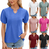 / Summer 2024 New V-Neck Solid Color Hit A Short-Sleeved Loose T-Shirt Jacket Women-Outfit