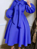 Formal Puff Sleeves Tied Cocktail Party