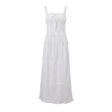 Woherb Sexy White Pure Desire Dress Summer Hot Style Pleated Temperament Show Thin Holiday Dress Woman-Outfit