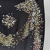 New Star Fashion Heavy Industry Embroidered Squin Blouse Fish Tail Half Skirt Set Two