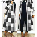 Winter Fashion Printed Long Cardigan Trench Coat Women Casual Loose Long Cardigan Open Stitich Trench Coat Women-Outfit