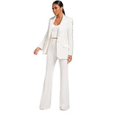 Fashion New Heavy Industry Nails Studded Suit Micro-Thorn Trousers Set Two