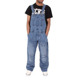 Polytech Men's Trousers Men's Denim Straps Stylish Simple Multi-Pocket Loose