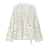 Women's Explosive Beads Decoration And Long-Sleeved