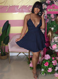 hirigin V-Neck Ruffles Party Dress Women 2021 Summer Casual Loose Beach Mini Dress Ladies Solid Color A-Line Short Dress