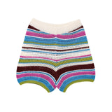 2025 New Crochet POLO Shirt Knitted Knitted Blouse Shorts Set
