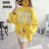 Black White Yellow Color Women T Shirt Autumn Long Sleeve Round Neck Female Tee