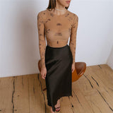 Woherb Summer New Women's Round Collar Long Sleeve Fashion Mesh Perspective Sexy Slim Jumpsuit Woman-Outfit