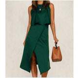 Women's Shift Dress Maxi long Dress Green Black Peacock Blue Sleeveless Solid Color Spring Summer Casual Daily
