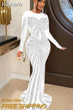 Fashion Sexy Dress Evening Maxi Dress Women Party Club Mesh Perspective Bodycon Peach Hip Elegant Maxi Dresses For Woman-Outfit