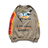 Graffiti Skull Bird Print hoodie Pattern Fleece Sweatshirt Men Women High Street Sherpa Streetwear Stranger Things