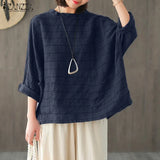 Check Shirts Women's Spring Blouse ZANZEA 2022 Casual Long Sleeve Blusas Female O Neck Tunic Plaid
