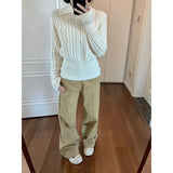 Hollow Capped Linen Cashmere Sweater In Autumn And Winter To Show Thin Soft Glutinous Inside Knitted Shirt