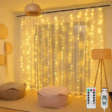 100/200/300 LED Curtain String Light Flash Fairy Garland Christmas Decorations for Home Bedroom Ornament 2022 Happy New