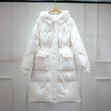 Waterproof Winter Women's Long Puffer Jacket 2022 Big Real Raccoon Fur Hooded Duck Down Coat Female Rain Feather