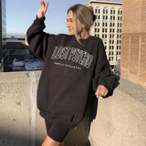 Printed Female Oversized Sweatshirts Loose Casual Basic Harajuku Tops Crew Neck Streetwear Autumn Long Tops