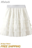 11 Color Girl Sweet Tulle Cake Mesh Short Skirt Elastic Waist Fairy Tutu Mini Ball Gown Skirt For Spring Summer QT2139-Outfit