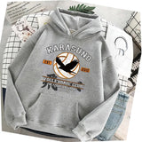 Cartoon Haikyuu Hoodies Men Funny Japanese Anime Streetwear Harajuku Karasuno Fly High Graphic Sweatshirts Unisex Tops