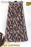 Women Summer Chiffon Floral Print Skirt High Waist A-line Elegant Skirts Beach Many Colors Mid-length Skirt QT1615-Outfit