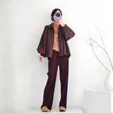 Folded New Middle-Chai Porcelain Printing Wrinkles Daily Commute Flower Vest Dress Suit
