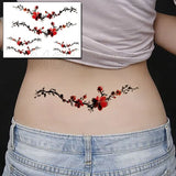 Temporary Tattoo Stickers Sexy Rose Heart-shaped Wreath Fake Tatto Waterproof Tatoo Back Leg Arm Belly Big Size for Women
