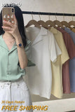 Colors Shirts Women Summer Thin Camisas Mujer Tops All-match Fashion Elegant Harajuku Solid Minimalist Holiday Aesthetic Chic-Outfit