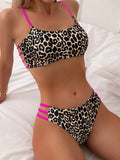 Woherb New Sexy Leopard Print Split Two-Piece Sexy Bikini