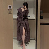 Robes Women Winter Thick Warm Midi Home Sleepwear Cozy Night Sexy Clothing Korean Fashion Tender Ropa Mujer Casual New-Outfit