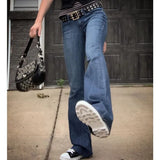 flared jeans casual retro wild low waist cute jeans for women beautiful street fashion sexy women low waist slim jeans