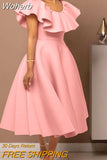 Women White Dresses Party Ruffles O Neck High Waist A Line Pleated Summer Dress Fashion Evening Birthday Gowns 2023 New-Outfit