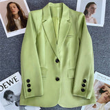 Green Suit Jacket Woman 2025 Spring And Autumn New Leisure Temperament High-End Sense Fried Street Small Suit Suit