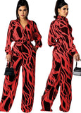 Print Long Sleeve Elegant High Waist