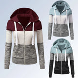 Hoodie Sweatshirts Women Casual Zipper Hooded Jacket Autumn Winter Long Sleeve Pockets Pullover Tops Female