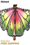 Cappa Women Butterfly Wings Costumes Pashmina Shawl Scarf Nymph Pixie Poncho Costume Accessory Peacock Wings Shawl-Outfit