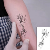 Tattoo Sticker Pine Tree Christmas Plant Black Hand Body Art Water Transfer Temporary Fake Tatto Flash Tatoo for Kid Girl