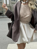 Spring And Summer New Linden Skirt Y2k Elegant Bright Face Folding Tuk Tuk Tuks Half-Dress Skirt In