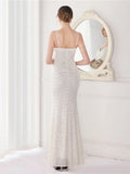 Formal Sequins Strap Slit Mermaid Evening