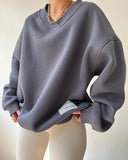 Loose Wear 2025 Autumn And Winter 2025 New V Collar Long Sleeves With The Coat Of
