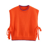 Two-Color Tethered Toothless Vest 2025 Spring And Autumn New