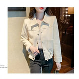 Woherb Fragrant Wind Jacket Short Jacket Female Spring And Autumn 2024 New Jacket Versatile Casual Small Waist Windbreaker-Outfit