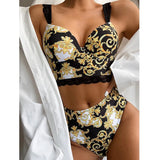 New Sexy Push Up Bikinis Bikini Set High Waist Swimwear Women Swimsuit Female Swimming Suit Bathing Suit Print