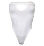 One Piece Swimsuit 2019 New Arrival Strapless High Leg Backless Sexy Swimwear Women Solid Bodysuit Monokini Swim