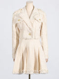 Woherb Temperament Socialite Wind Two Sets Of 2024 Spring / Summer New Fashion Short Jacket Tassel Edge Skirt Suit Female-Outfit
