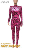 Leopard Print Rompers Womens Jumpsuit Sexy O Neck Long Sleeve Leggings Skinny Night Club Party Jumpsuit Women Overalls-Outfit