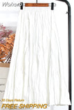 High Waist Solid Color Pleated Skirts Women's Mid-length Casual Skirt For Spring Summer QT1814-Outfit